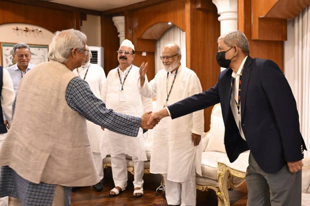 BNP leaders meet inteirm leader Dr Yunus. Photo: CA Press Wing